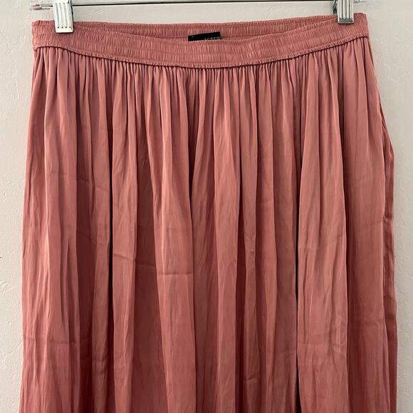 J. Crew Side-Slit Featherweight Crinkle Satin Maxi Skirt Pockets Pink Size 4 NWT - Picture 3 of 11